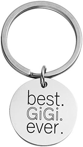 Jewelady Grandmother Keychain Best Nana/Grandma/Mimi/Gigi Ever Hand Stamped Tag Keyring Personalized Gift for Grandma