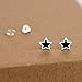 EVERU Black Stud Earrings Sterling Silver for Men and Women
