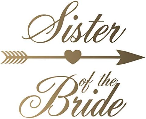 DZigns4 Bride Tribe/Crew/Squad - Easy Iron-On Vinyl Transfer for Hen Party/Do - Gold (Sister of the Bride)