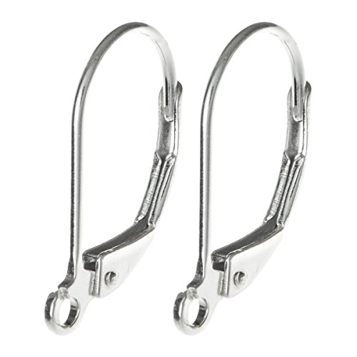 2 pcs .925 Sterling SILVER LEVERBACK earwire lever back EAR wire Dangle Earring Connector 17mm