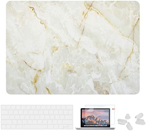 Utryit MacBook Pro 15 Case 2018 2017 2016 Release A1990/A1707 Shell, Hard Case Cover and Keyboard Cover for Apple MacBook Pro 15" (2018/2017/2016) with Touch Bar and Touch ID Marble (PJH-015)