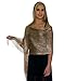 Shawls and Wraps for Evening Dresses, Metallic Sparkle Womens Wedding Bronze Beige Gold Shawl