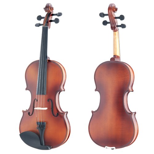 Mendini 1/2 MV300 Solid Wood Satin Antique Violin with Hard Case, Shoulder Rest, Bow, Rosin and Extra Strings