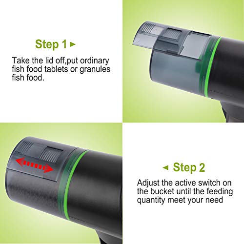Torlam Automatic Fish Feeder, Moisture-Proof Electric Auto Fish Feeder,Aquarium Tank Timer Feeder Vacation &Weekend 2 Fish Food Dispenser
