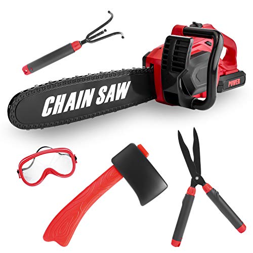 Kids Power Tool Toy Chainsaw, Boys Large Construction Play Toy Chainsaw Set, Toddlers Pretend Play Toy Outdoor Lawn Toy Tools Chain Saw Set for Toddlers - Thumbnail 7