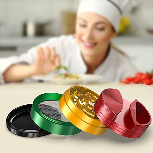 iRainy [Large 3 Inches] Spice Herb Grinder with Pollen Catcher, 4