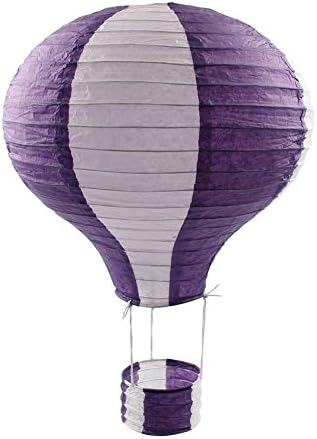 Party Supplies--5Pcs/Lot Hot Air Balloon Paper Lantern Decoration Pom Poms Pompoms Decoration Wedding Birthday Party Nursery Decoration Parties Favor Party Decor (12inch, Romantic Purple)