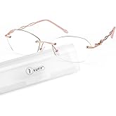 LUFF Stylish Rimless Reading Glasses for Women Anti-Blue Light, Fashion Comfortable and Lightweight Frameless 1PC Reader