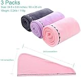 ROSSHINE Microfiber Hair Towel Wrap 3 Pack 65x25cm Turbo Turban Quick Dry view 8