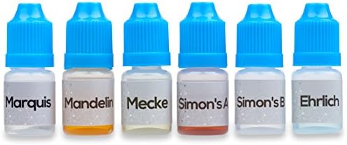 Elevation Chemicals: Marquis Ehrlich Mandelin Mecke and Simons Reagent testing kit. Six 5ml Bottles with Identification Cards and Reaction Vial …