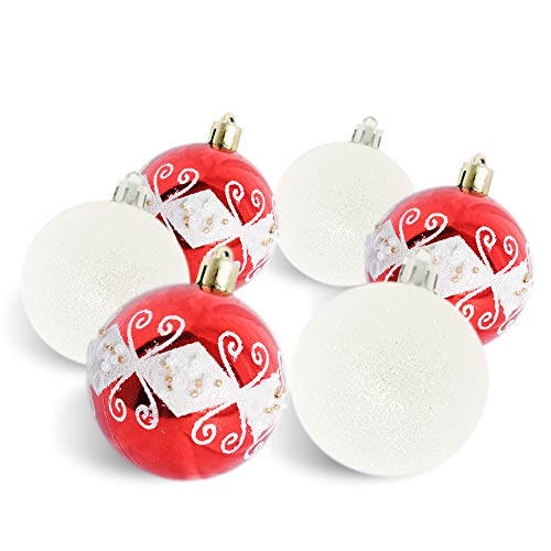 ChristmasEXP 60mm/2.36" Delicate Pattern & Glittering Shatterproof Christmas Balls Decorative Christmas Orname