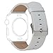 TOROTOP Luxury Genuine Leather watch Band strap Bracelet Replacement Wrist Band With Adapter Clasp for 38mm iWatch Apple Watch & Sport & Edition(38mm-white A)