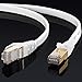 SNANSHI Cat 7 Ethernet Cable 15 ft White, Cat7 Flat Ethernet Patch Cables - Internet Cable Shielded RJ45 Connectors Compatible with Switch/Router/Modem/Patch Panel