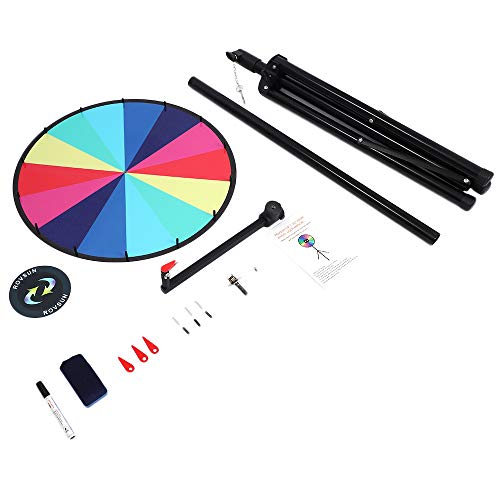 image for ROVSUN 24'' Spinning Prize Wheel w/Iron Folding Tripod Floor Stand,14 