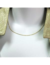 Cadena de oro de 14 quilates, 0.098 in, corte de diamante, ancla cable, disponible en varios colores y tamaños, fabricado en Italia