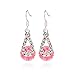 Voberry® Fashion Women Big Crystal Pendant Fashion Long Paragraph Brilliant Drop Dangle Earrings (Pink)