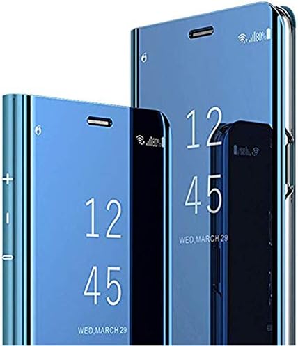 Compatible Samsung Galaxy C7 pro Case PC+PU Mirror View Flip Cover Case for Women 360-degree Protective Lifeproof case Full Body Protection Kickstand Case Clear Panel