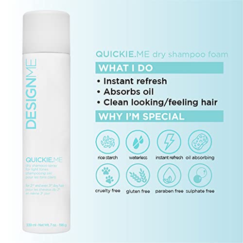 DESIGNME QUICKIE.ME Dry Shampoo Hair Spray for Light Tones OilAbsorbing, ResidueFree Blonde
