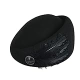 Voberry® Women's French Beret Beanie Cocktail Pillbox Hat Fancy Wool Elegant Cap (Black)