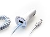 New Rapid Fast Dual USB Car Charger for Apple iPhone X 8 8+ 7 7 Plus 6 6S 6+ 6S+ SE 5 5S iPad Air - 5v=2.4A - White with Red LED