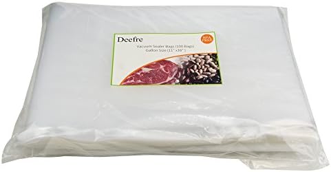Vacuum Sealer Bags Sous Vide Bags Vacuum Packaging Pouches - Deefre 4 mil Thickness Commercial Grade Food Sealer Bags for FoodSaver and Sous Vide BPA Free Fit All Sealers (100 Gallon Bags 11"x16")