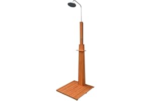 vidaXL Outdoor Shower - Natural Eucalyptus Hardwood and Steel Construction, Height-Adjustable Showerhead, Easy-to-Connect to Any Garden Hose, Simple Assembly