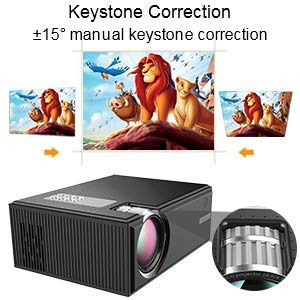 Projector, DIWUER Portable Video Projector, Mini Movie Projector for Home Cinema Theater, Support 1080P Full HD, HDMI, VGA, AV, USB, SD Card