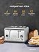 4-Slice Toaster, Willsence Stainless Steel Toaster 4 Slice Extra Wide Slots Bagel Toaster with 9 Bread Shade Settings, Bagel/Defrost/Cancel/Reheat Function, Removable Crumb Tray, 1800W, Silver