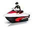 RC Nano Jetski Toy Micro Remote Control Battery Operated Watercraft Wireless Precision 4-Button Twin Prop Control 50 Foot Range (Colors Vary)