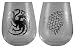 Game of Thrones Collectible Wine Glass Set (House Stark & House Targaryen) primary