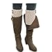 DZT1968 Women Girl Short Knit Button Leg Warmer Boots Socks For Fall Winter (Khaki)
