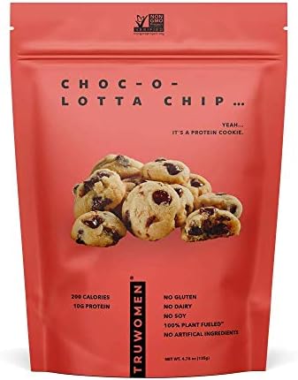 TRUWOMEN Plant Fueled Protein Cookies, Choc-O-Lotta Chip (9 Count)| Non-GMO, Vegan, Gluten Free, Kosher, Soy Free, Dairy Free, Healthy Snack, Natural Ingredients | 10g Protein