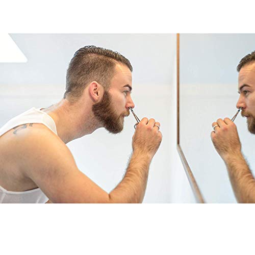 Nose Hair Scissors Rounded Tip Scissors Facial Hair Scissors Stainless Steel Blunt Tip Scissor for Eyebrows, Nose, Moustache, Beard, Grooming (ST-BMJ2)