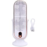 ariarly Desk Fan Small Quiet Bladeless Fan 5 Speeds Brushless USB Rechargeable Table Tower Fan Portable Desk Fan for Home Office Kitchen Indoor (White)