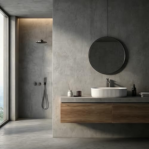 Lavabo Ovalado de Cerámica para Baño, 50 x 32 cm, Blanco, con Desagüe | Cerámica Blanca, Montaje Sobre Encimera, Desagüe Automático, Manguera de Desagüe Incluida para Baño para Baños Hoteles