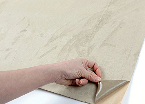 Magic-fix Peel & Stick Suede Look Pre-Pasted Fabric Shelf Liner Adhesive-Backed Suede Wall Paper (Beige : 19.68 inch X 57.08 inch) - Thumbnail 3