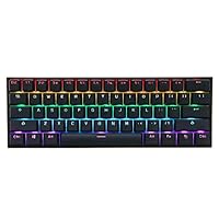 Canyixiu-home 61 Keys 60% Layout Bluetooth Mechanical Keyboard 4.0 Type-C RGB Mechanical Gaming Keyboard for Notebook (Color : Black, Size : Brown Switch)