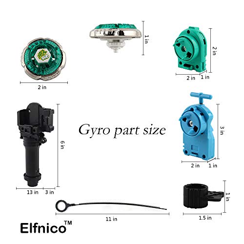 Elfnico Battling Tops Metal Fusion Starter Set with 4D Launcher Grip Burst Battle Set