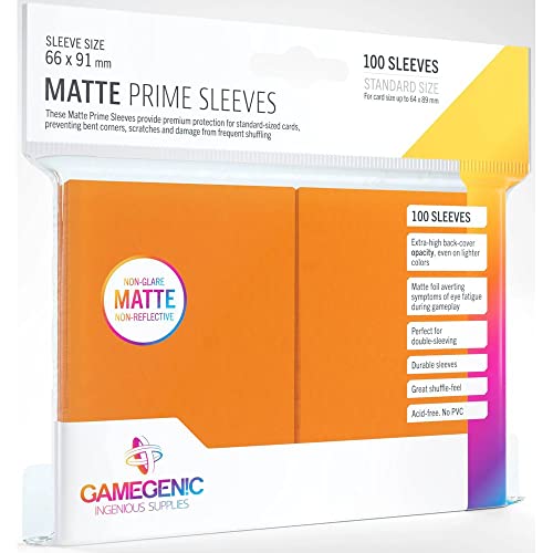 Gamegenic GGS11035ML Matte Prime Sleeves (100-Pack), Orange