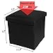 NISUNS OT01 Leather Folding Storage Ottoman Cube Footrest Seat, 12 X 12 X 12 Inches (Black)