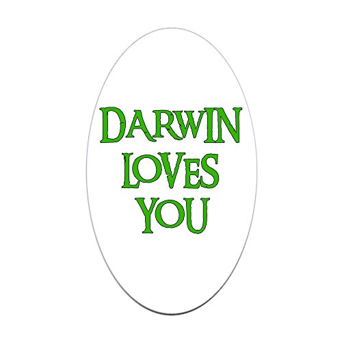 CafePress - Darwin Loves You Oval Sticker - Oval Bumper Sticker, Euro Oval Car Decal