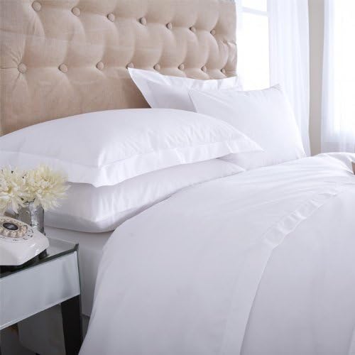 Egyptian 400 Thread Boutique Quality Cotton Percale Bed Linen Duvet Cover (Emperor 290x235cm WHITE)