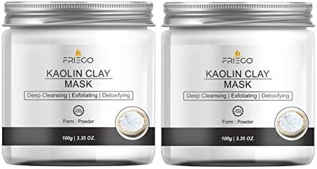 Friego Natural Kaolin/Clay Powder For Acne, Blackheads And For Glowing Skin Face Mask (Men & Women) 100 Gram -Twin pack