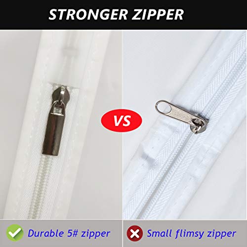 KEEGH Hanging Garment Bags Lightweight Moth-Proof Suit Covers Dress Protector Bag for Storage Set of 10 Full Zipper PEVA Breathable Translucent Dust Cover for Closet Clothes - 43''/54''/ 60''