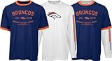 Denver Broncos Navy/White Team-Up Short Sleeve/Long Sleeve Combo Pack
