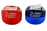 Kum 105.38.21 Magnesium Left-Handed 2-Hole Oval Pencil Sharpeners with Container, Colors Vary