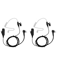 GoodQbuy Auricular de tubo acústico de vigilancia encubierta de 2 pines, 2 pines MIC para dispositivos Motorola Walkie Talkies GP88 300 CP185 CP200D CP200D CT150 P040 PRO1150 SP10 XTN500