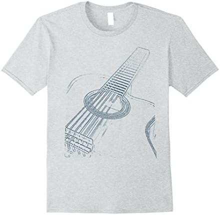 Mens Guitar Chords T Shirt - Guitar Strings Large Heather Grey