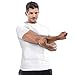 Copper Compression New Colored Short Sleeve Shirt - Guaranteed Best Copper + Zinc Infused Mens T-Shirt. Support Stiff + Sore Muscles. Basketball, Football, Sports Wear (Large - White)
