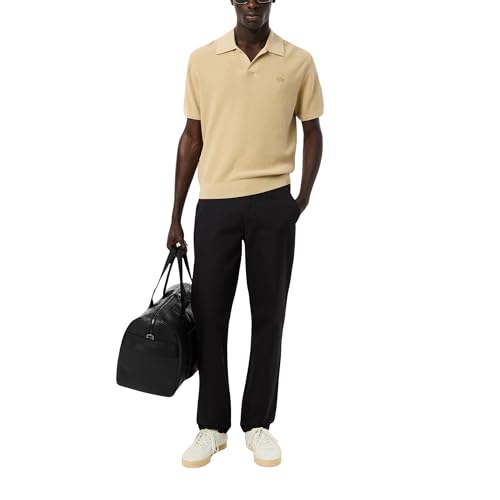 Lacoste Men's Regular Fit Cotton Chino Pants, Black, 10